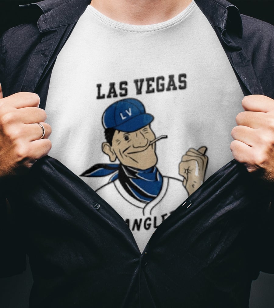 Las Vegas Wranglers Vintage Cartoon Character With Hat And Bandana T-Shirt