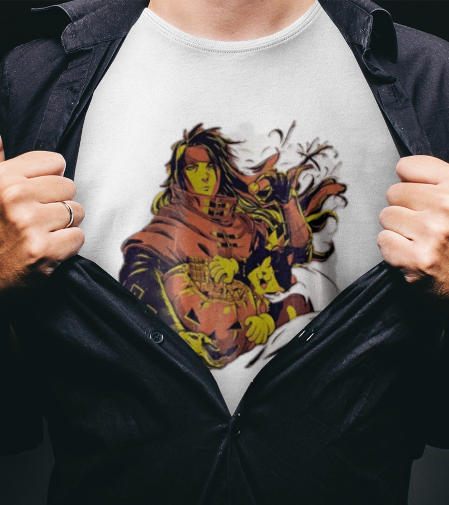 Vincent Valentine Cait Sith Halloween Pumpkin Final Fantasy T-Shirt