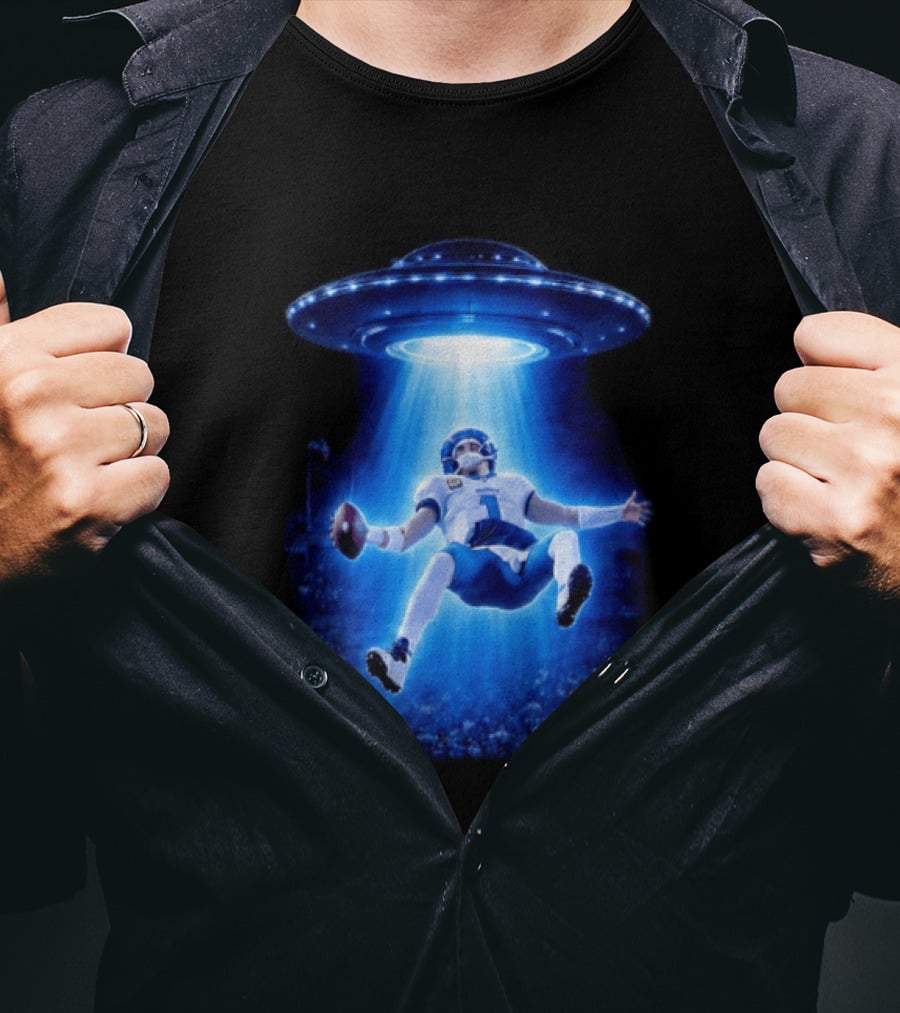 Jalen Hurts Memes UFO Abduction Football Player Beam Fantasy T-Shirt