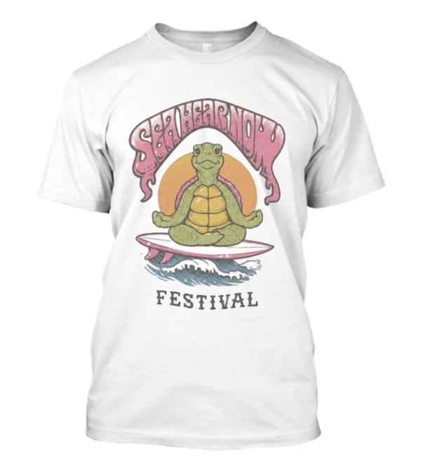 Sea Hear Now Festival September 19 & 20 2026 Asbury Park New Jersey Turtle Surfing Waves T-Shirt