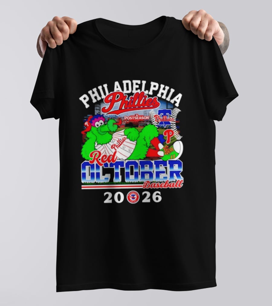 Philadelphia Phillies 2026 Red October Postseason Baseball T-Shirt