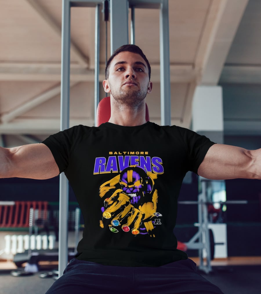 Baltimore Ravens Thanos Gauntlet Infinity Stones AFC T-Shirt
