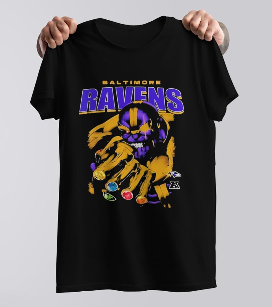 Baltimore Ravens Thanos Gauntlet Infinity Stones AFC T-Shirt