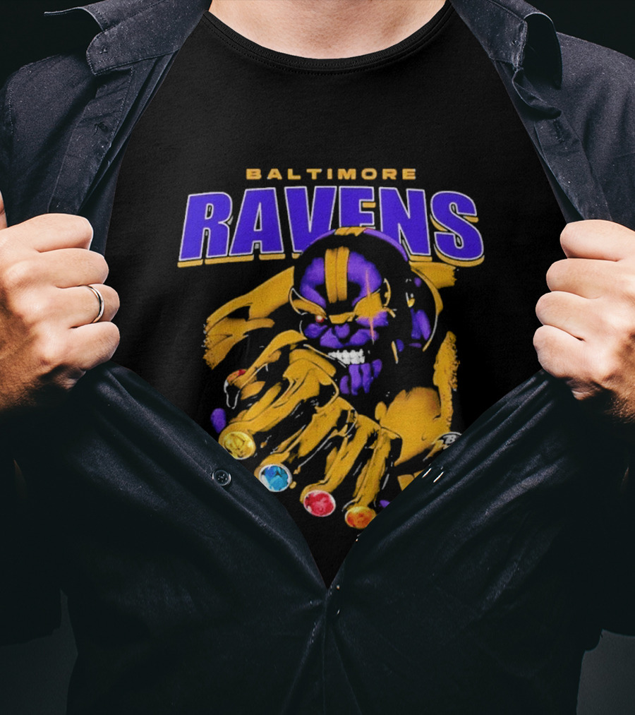 Baltimore Ravens Thanos Gauntlet Infinity Stones AFC T-Shirt