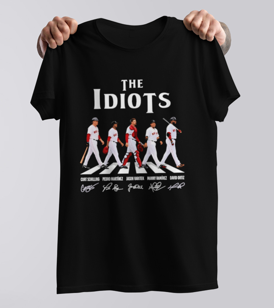 Boston Red Sox The Idiots Abbey Road Baseball Players Signatures T-Shirt