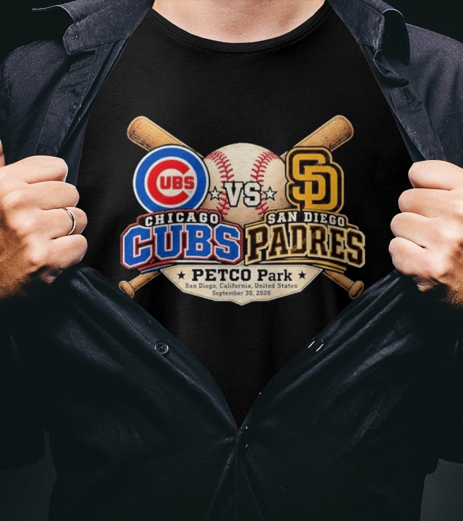 Chicago Cubs Vs San Diego Padres MLB NL Wild Card Series Game 2 PETCO Park San Diego September 30 2026 T-Shirt