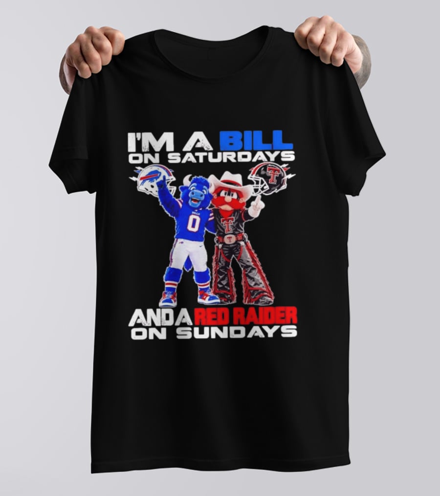 Buffalo Bills And Texas Tech Red Raiders Football Weekend Mascots Fan T-Shirt