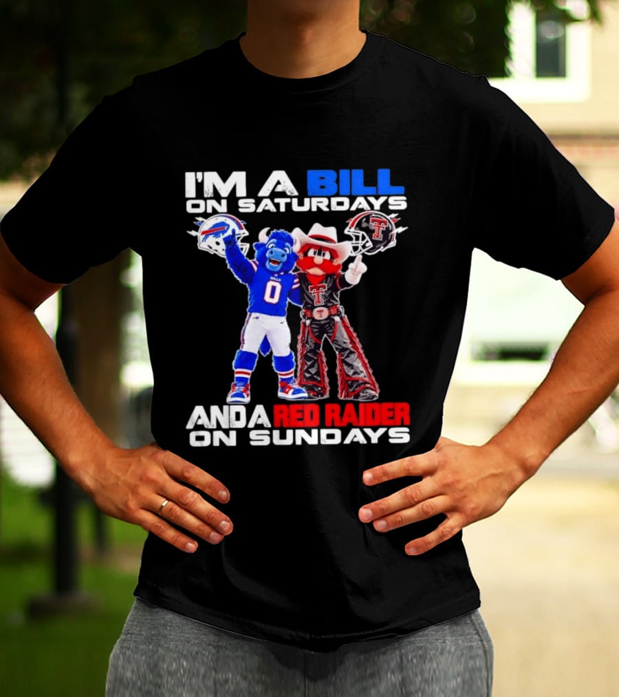 Buffalo Bills And Texas Tech Red Raiders Football Weekend Mascots Fan T-Shirt