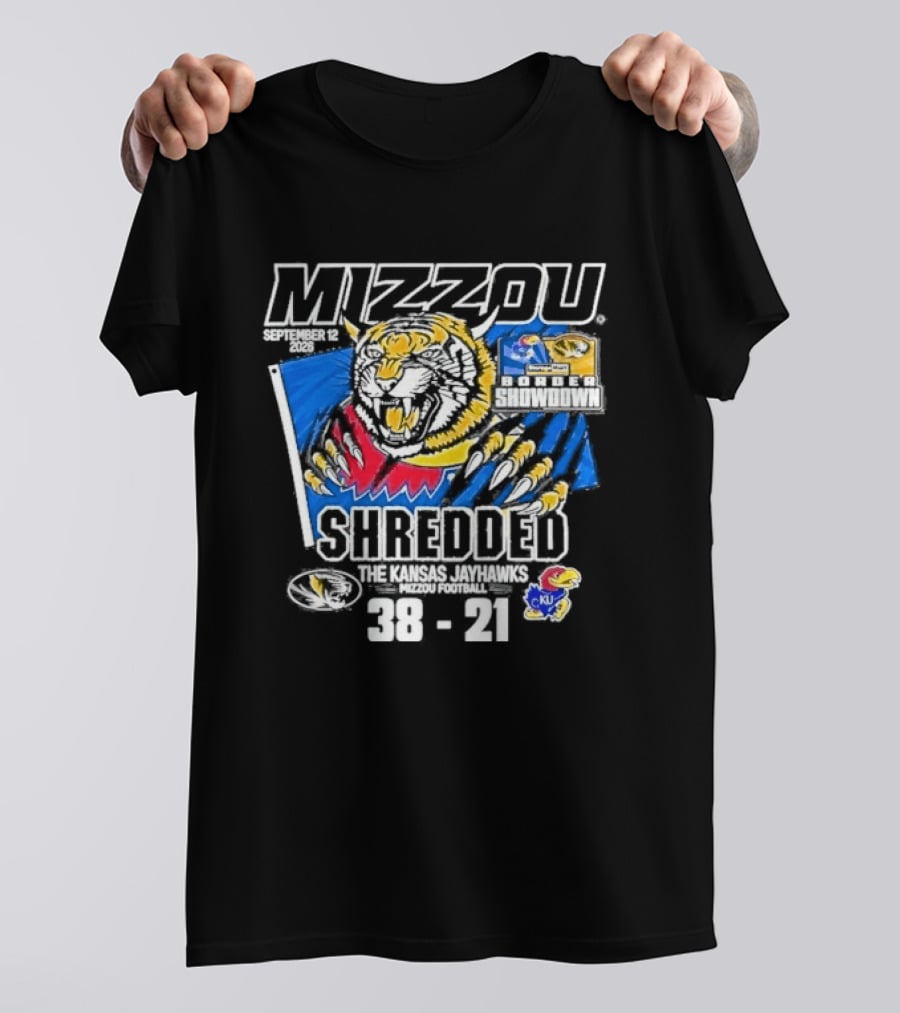 Mizzou Tigers Football Shredded Victory Over KU 2026 Score T-Shirt