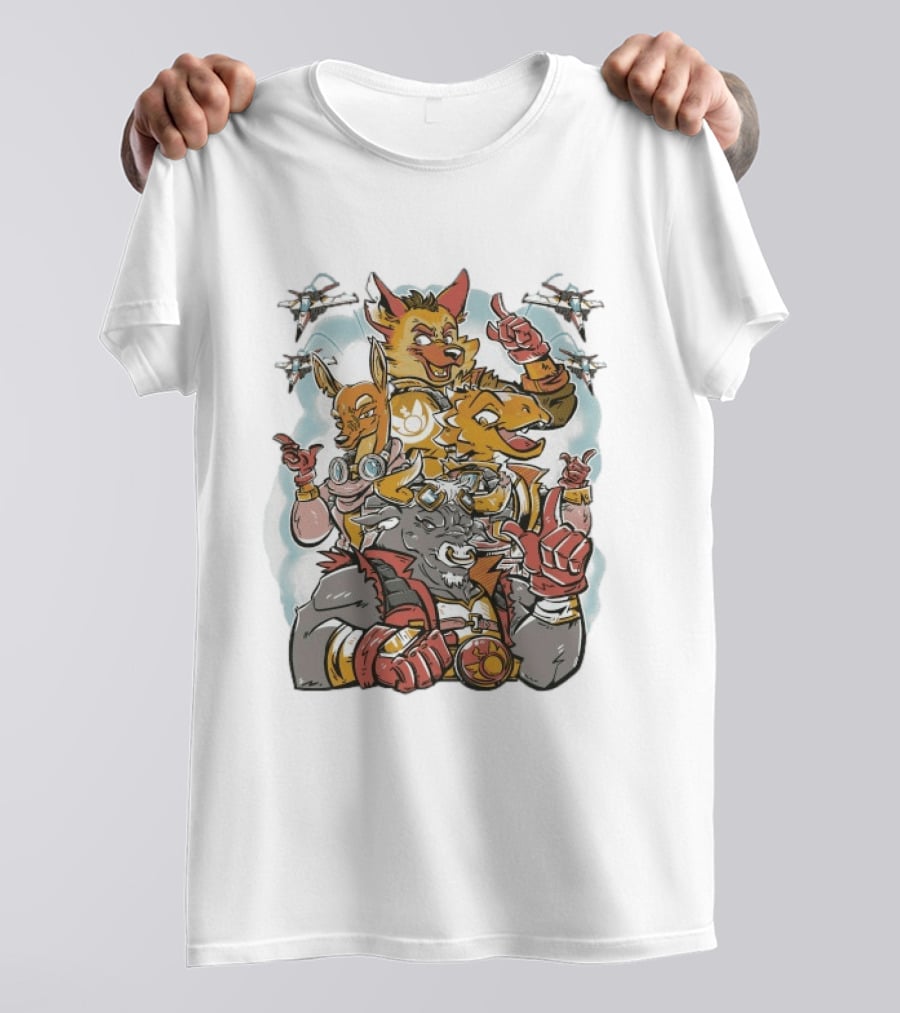 Chuhai Labs Bombs Away Anthro Pilot Team With Fighter Jets T-Shirt