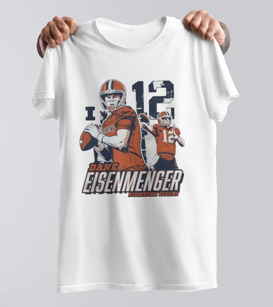 Dane Eisenmenger No 12 Illinois Fighting Illini Football T-Shirt