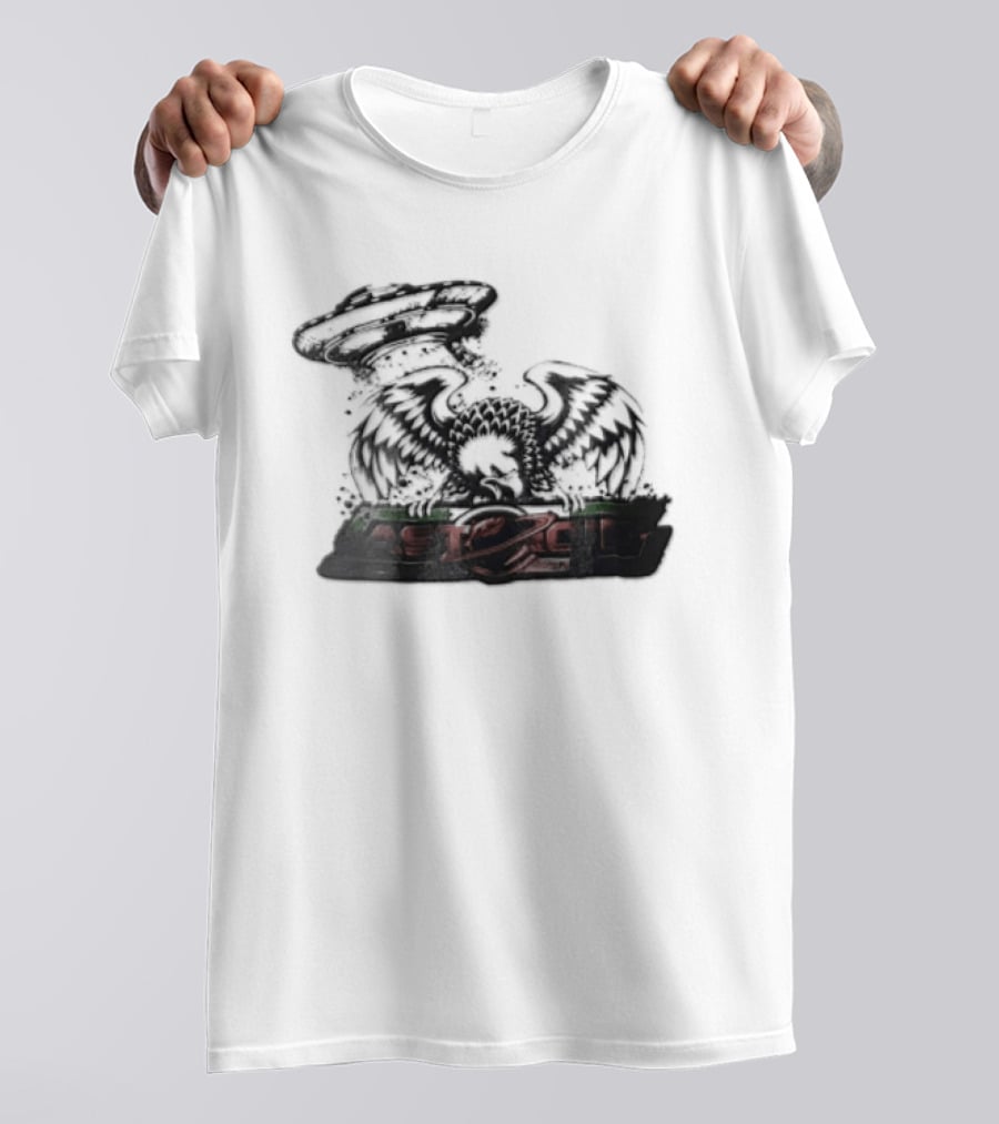 Eagle Spreading Wings With UFO Above T-Shirt