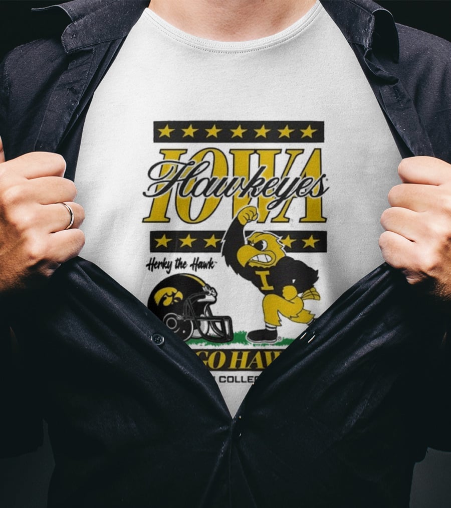 Iowa Hawkeyes Herky The Hawk Go Hawks ESPN College Gameday T-Shirt