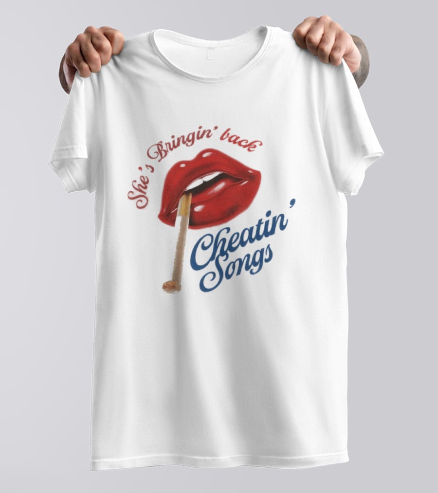 Midland She's Bringin' Back Cheatin' Songs Red Lips Matchstick T-Shirt