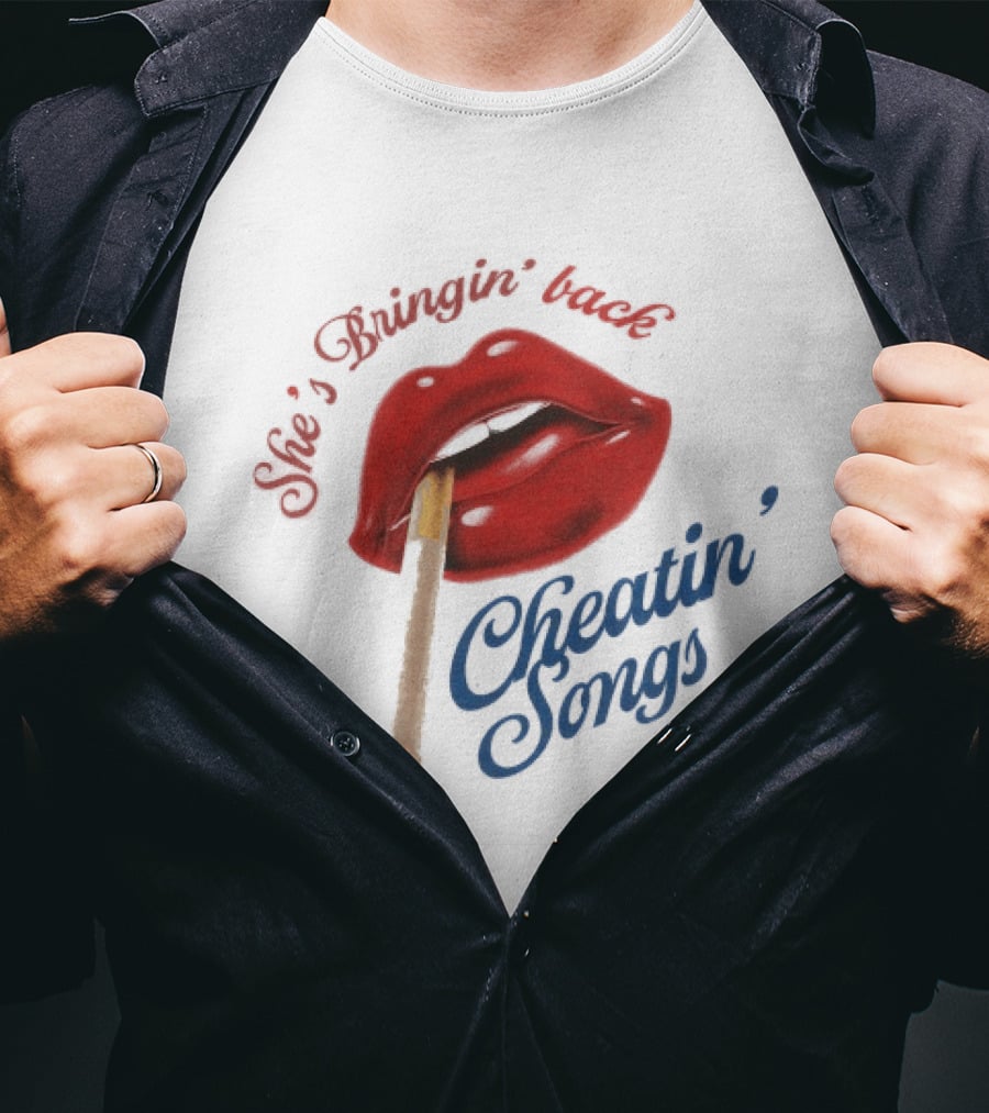 Midland She's Bringin' Back Cheatin' Songs Red Lips Matchstick T-Shirt