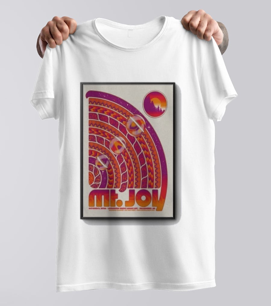 MT. Joy October 2 2026 Landmark Credit Union Live Milwaukee WI Psychedelic Sunset T-Shirt
