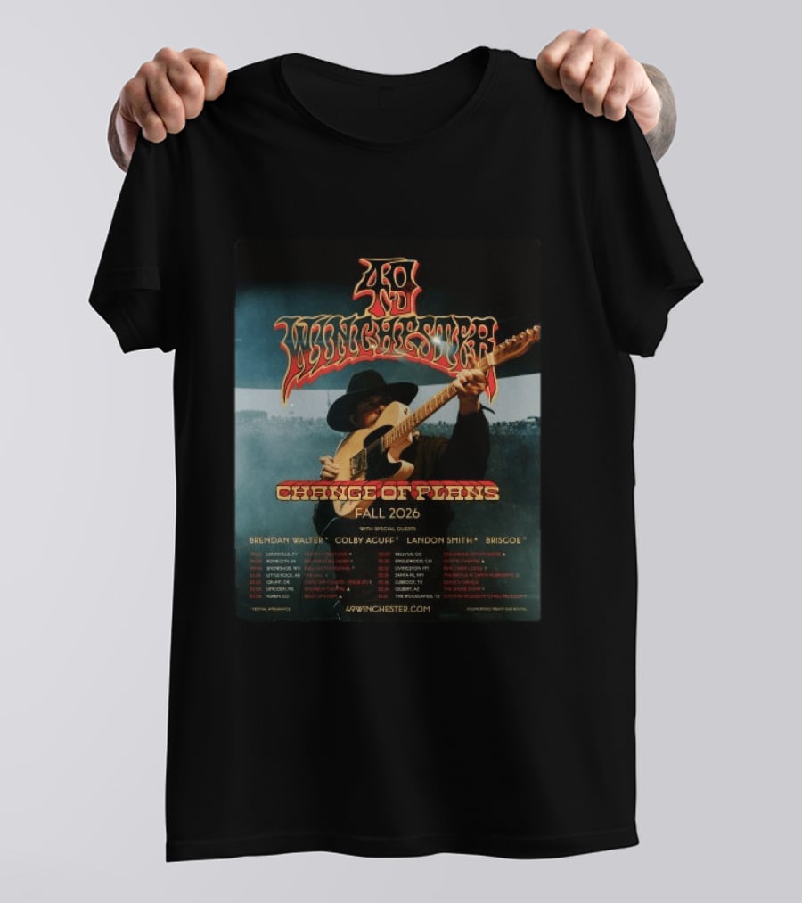 49 Winchester Change Of Plans Tour Fall 2026 Brendan Walter Colby Acuff Landon Smith Briscoe T-Shirt