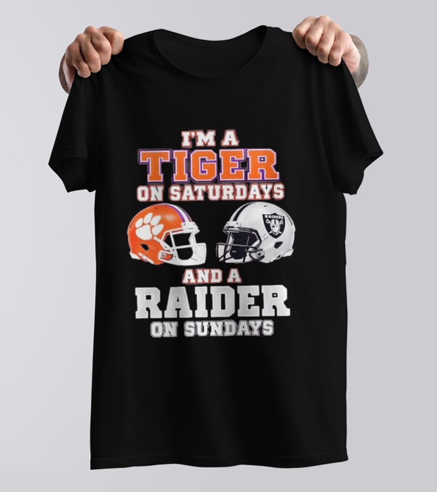 Clemson Tiger Saturdays Raider Sundays Football Fan Helmets T-Shirt