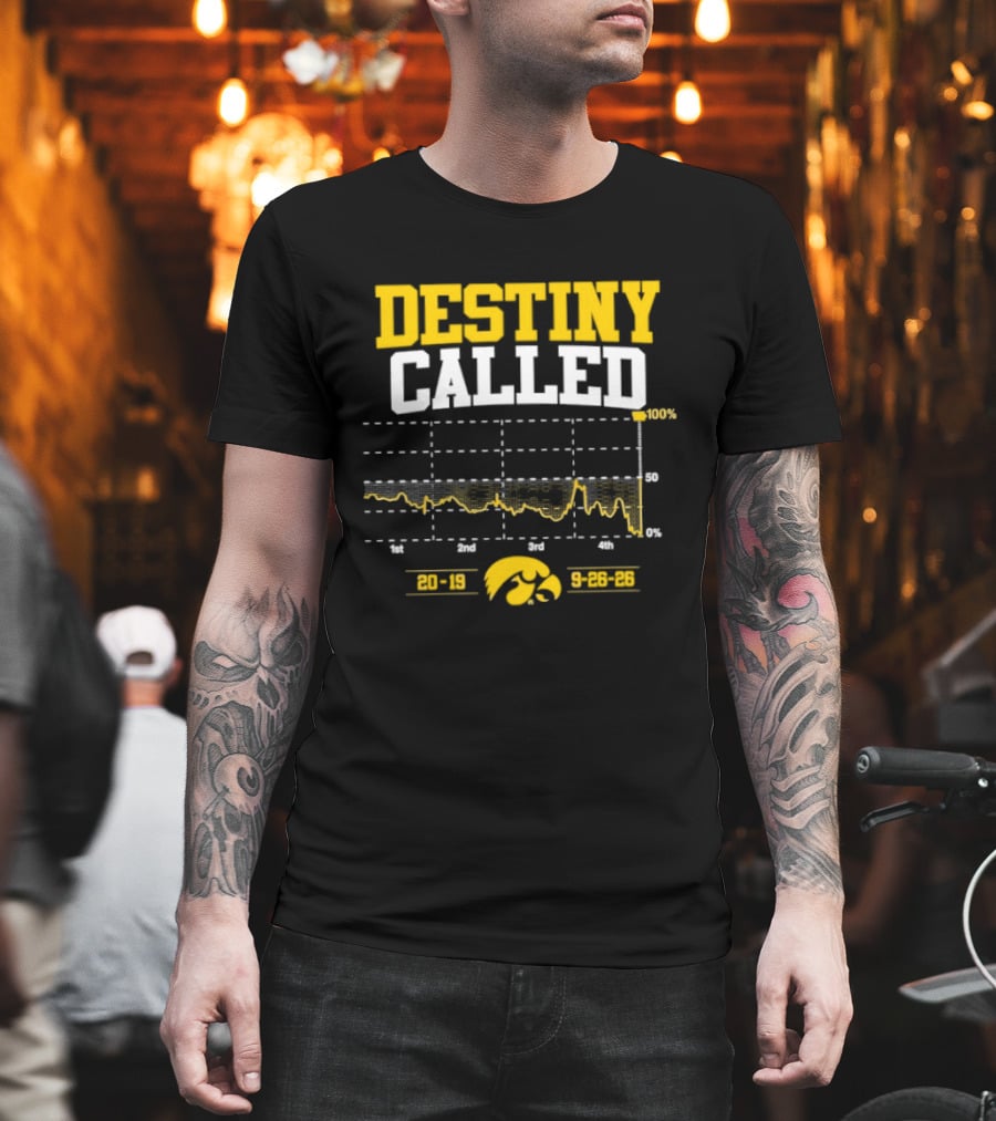 Iowa Hawkeyes Destiny Called 2019 Score Chart T-Shirt