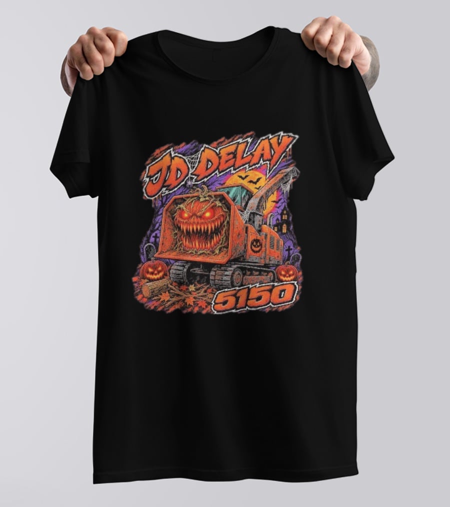JD Delay 5150 Halloween Pumpkin Excavator Spooky T-Shirt