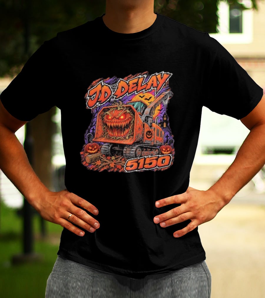 JD Delay 5150 Halloween Pumpkin Excavator Spooky T-Shirt