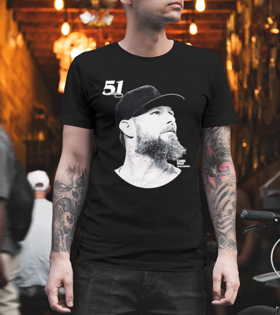 Chris Sale 51 Atlanta Braves Lineage Series T-Shirt