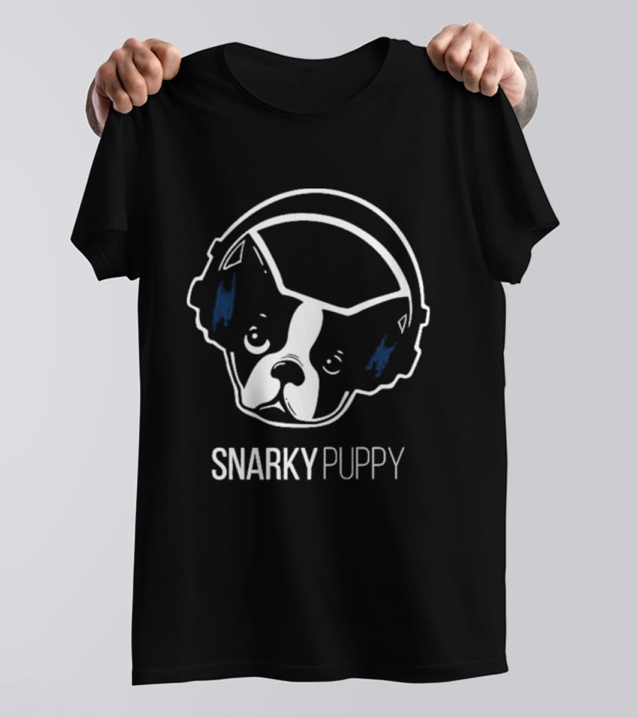Snarky Puppy Dog With Headphones Music T-Shirt