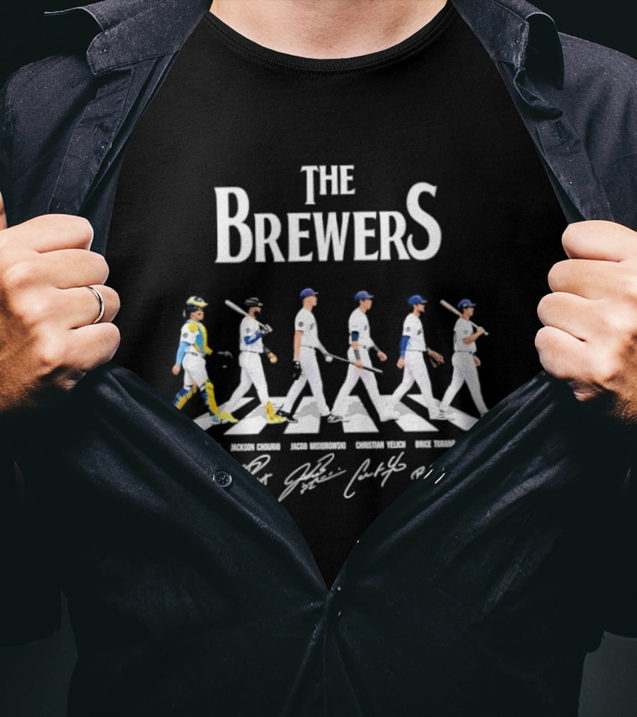 The Brewers William Contreras Jackson Chourio Jacob Misiorowski Christian Yelich Brice Turang Sal Frelick Abbey Road T-Shirt