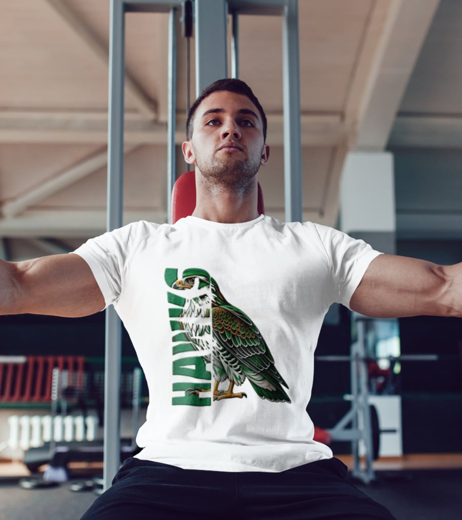 Atlanta Hawks Green Brown Hawk Bird Profile View T-Shirt