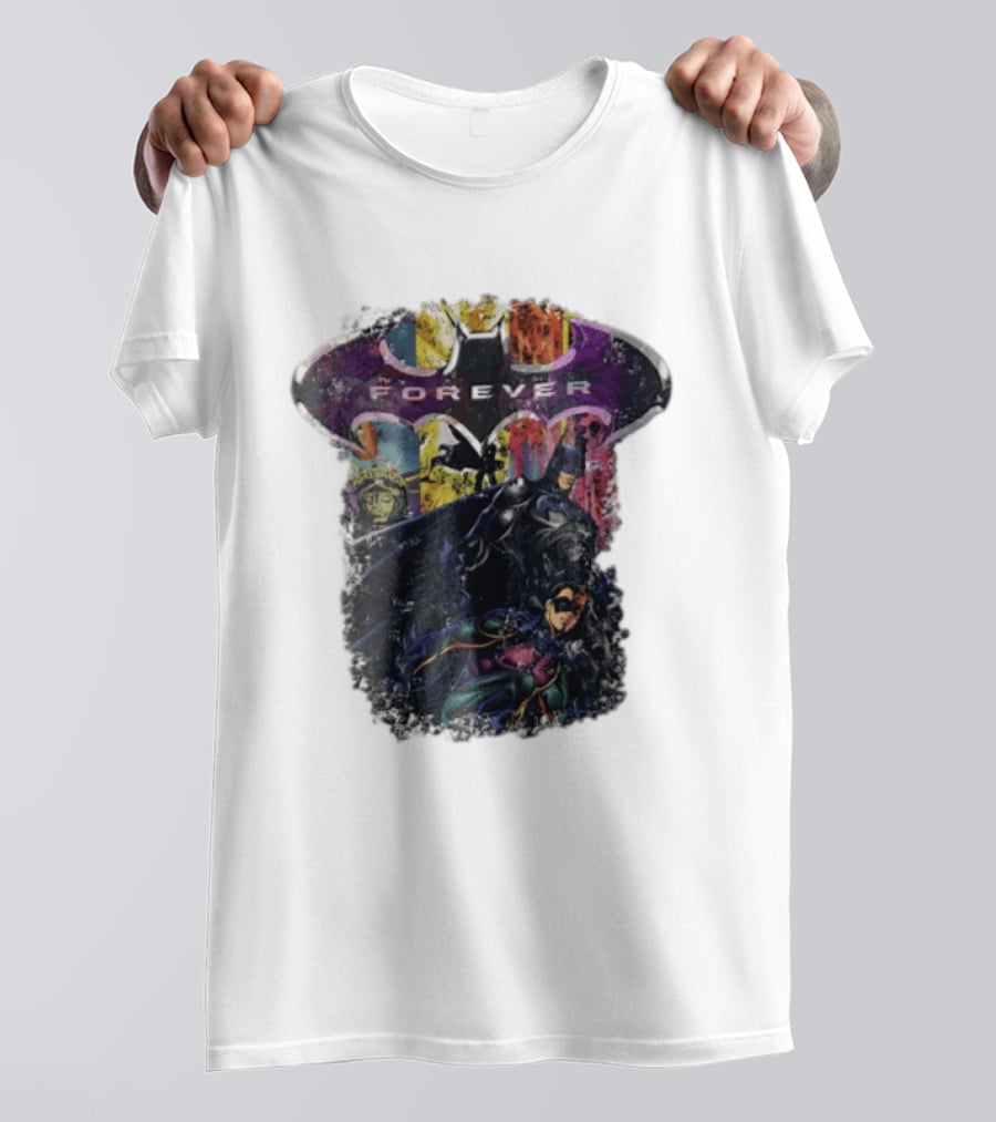 Batman Forever Movie Heroes Art Villains And Allies T-Shirt
