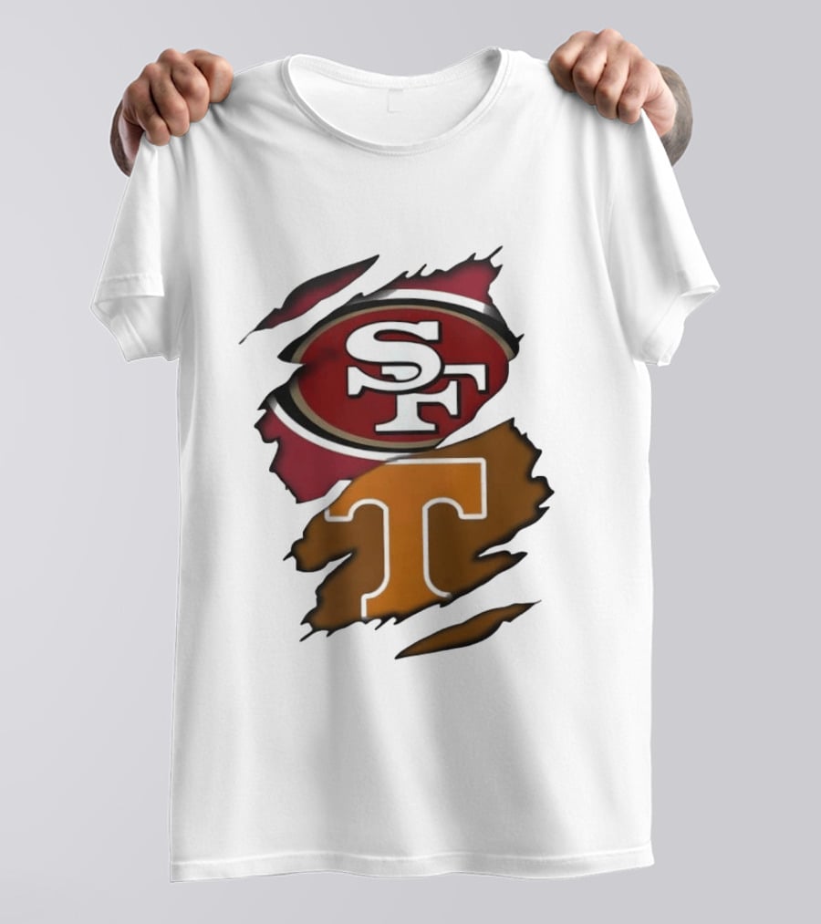 San Francisco 49ers Tennessee Volunteers Ripped SF Logos Fusion T-Shirt