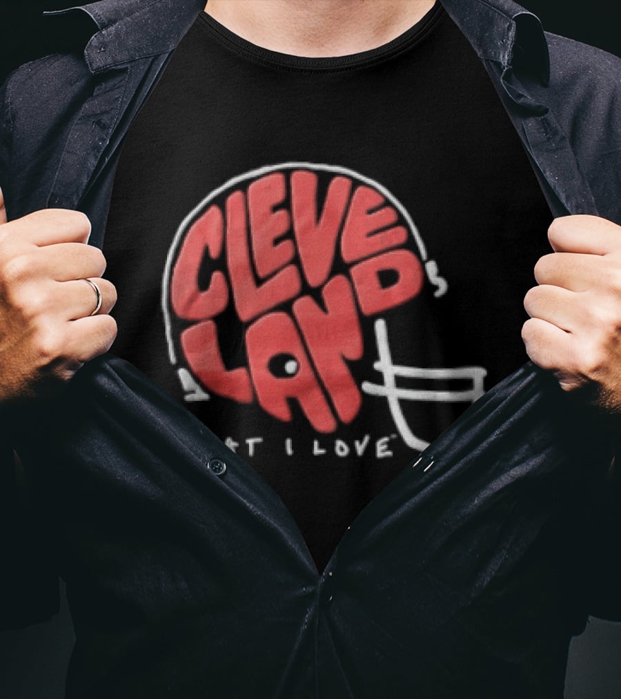 Cleveland Helmet That I Love Football Fan T-Shirt