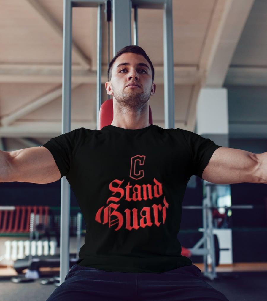 Cleveland Guardians Stand Guard Red Gothic T-Shirt