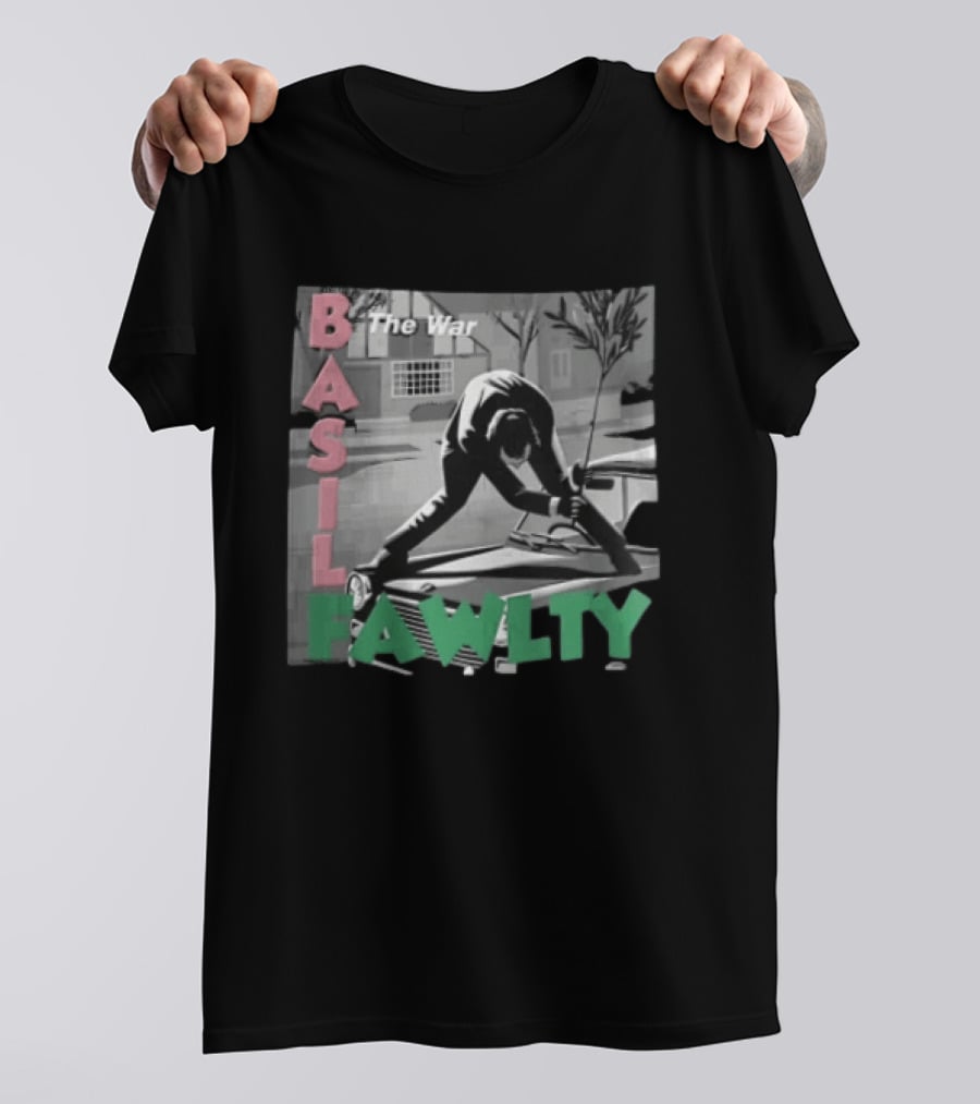 Basil Fawlty The War Man In Suit Hitting Car With Tree Branch Scene T-Shirt