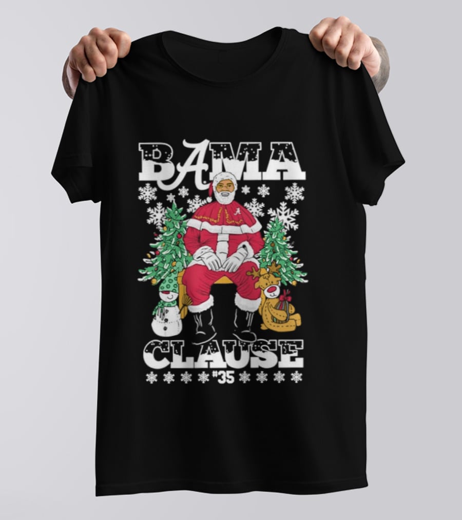 Bama Clause Santa Alabama Crimson Tide Christmas Cheer T-Shirt