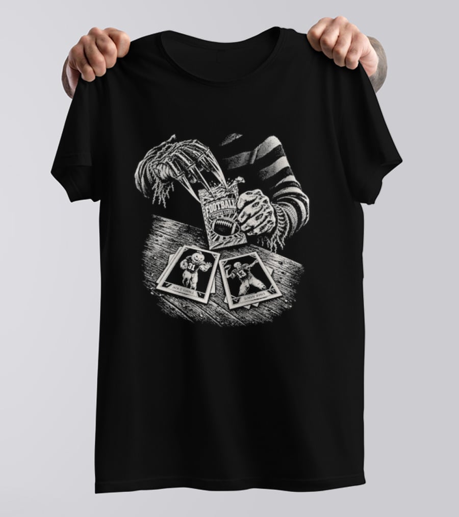 Freddy Krueger Football Trading Cards Nightmare On Rip Street Halloween T-Shirt