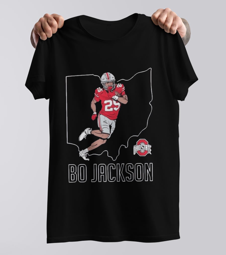 NCAA Ohio State Buckeyes Bo Jackson No 25 Caricature Football T-Shirt