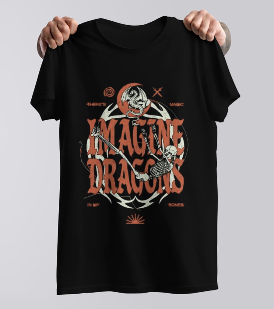 Imagine Dragons Music Store Skeleton And Moon There's Magic In My Bones T-Shirt