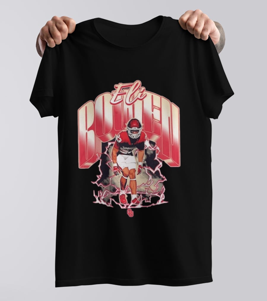 Eli Bowen Oklahoma Sooners Lightning Football Collage T-Shirt