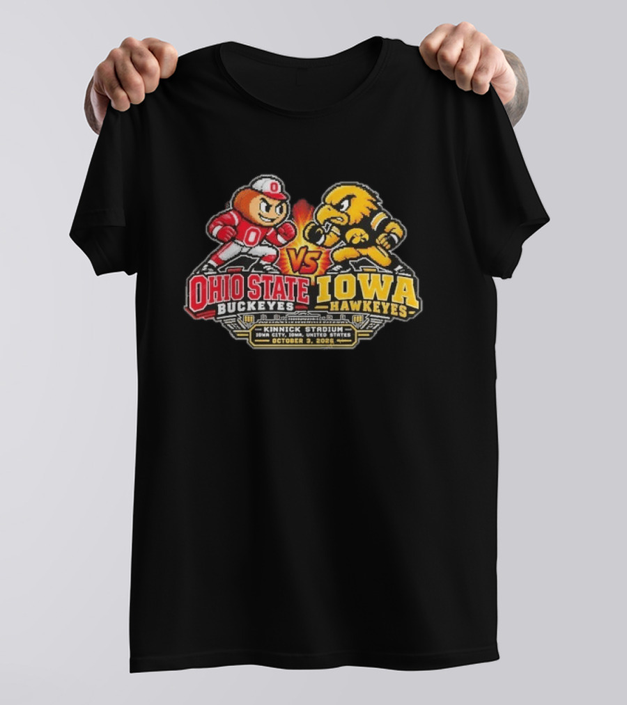 Ohio State Buckeyes Vs Iowa Hawkeyes NCAA College Football Kinnick Stadium Iowa City October 3 2026 T-Shirt