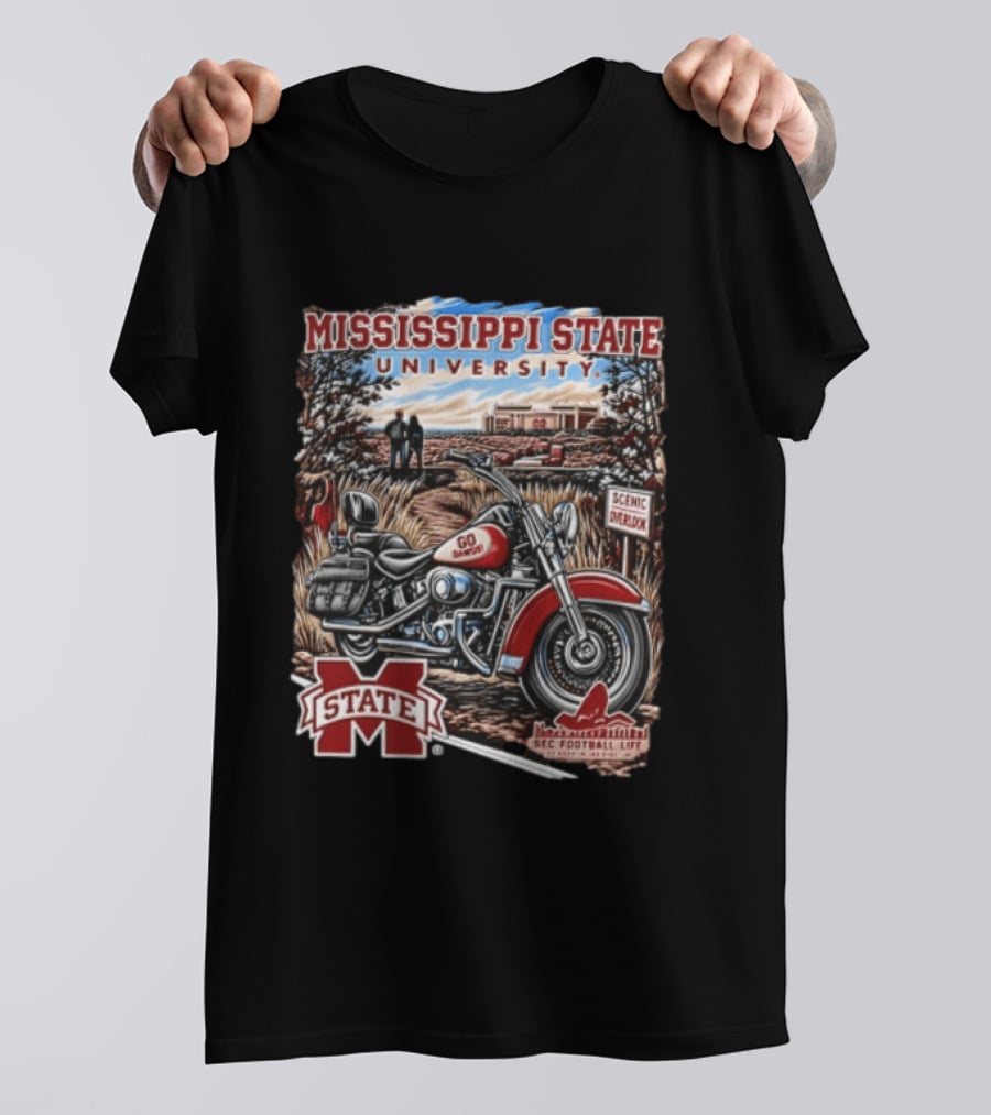 Mississippi State University Bulldogs Scenic Overlook Go Dawgs SEC Football Life T-Shirt