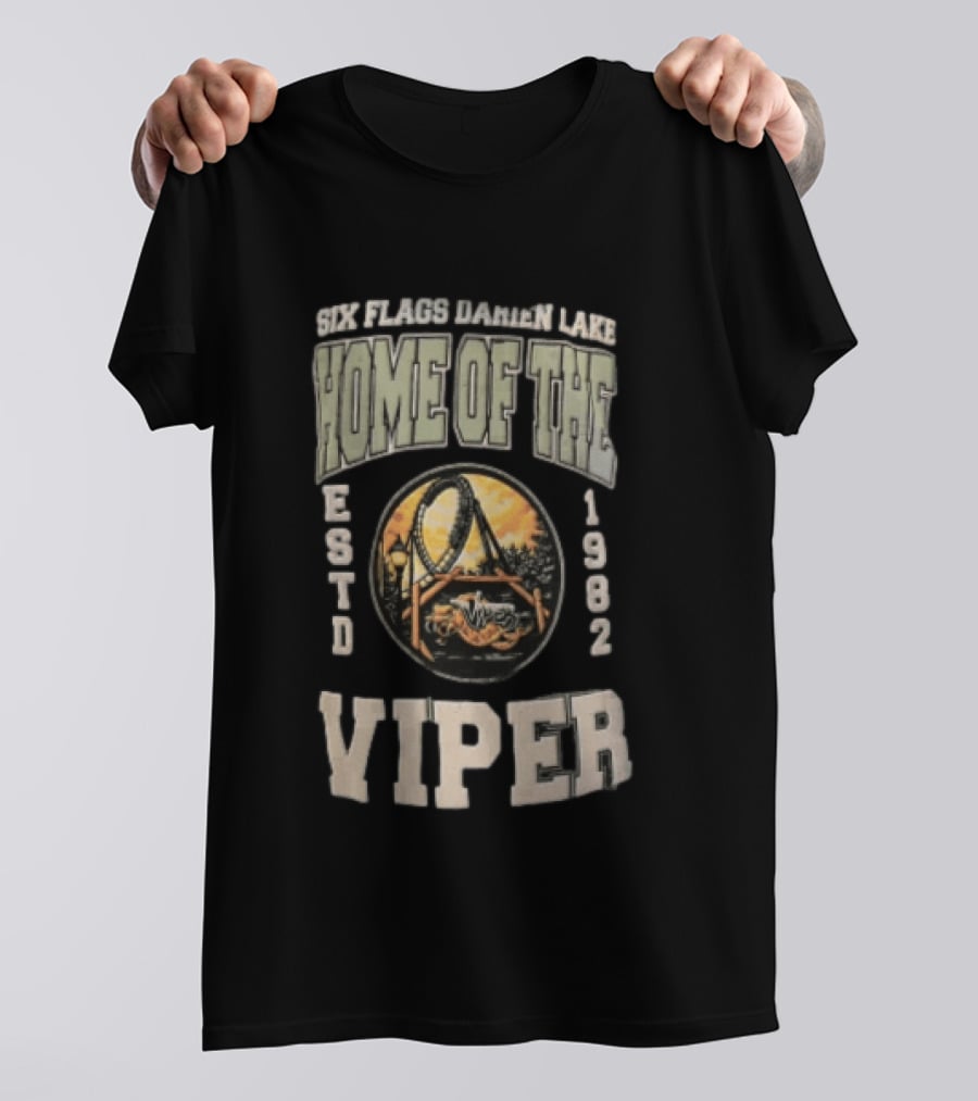 Six Flags Darien Lake Home Of The Viper ESTD 1982 Roller T-Shirt