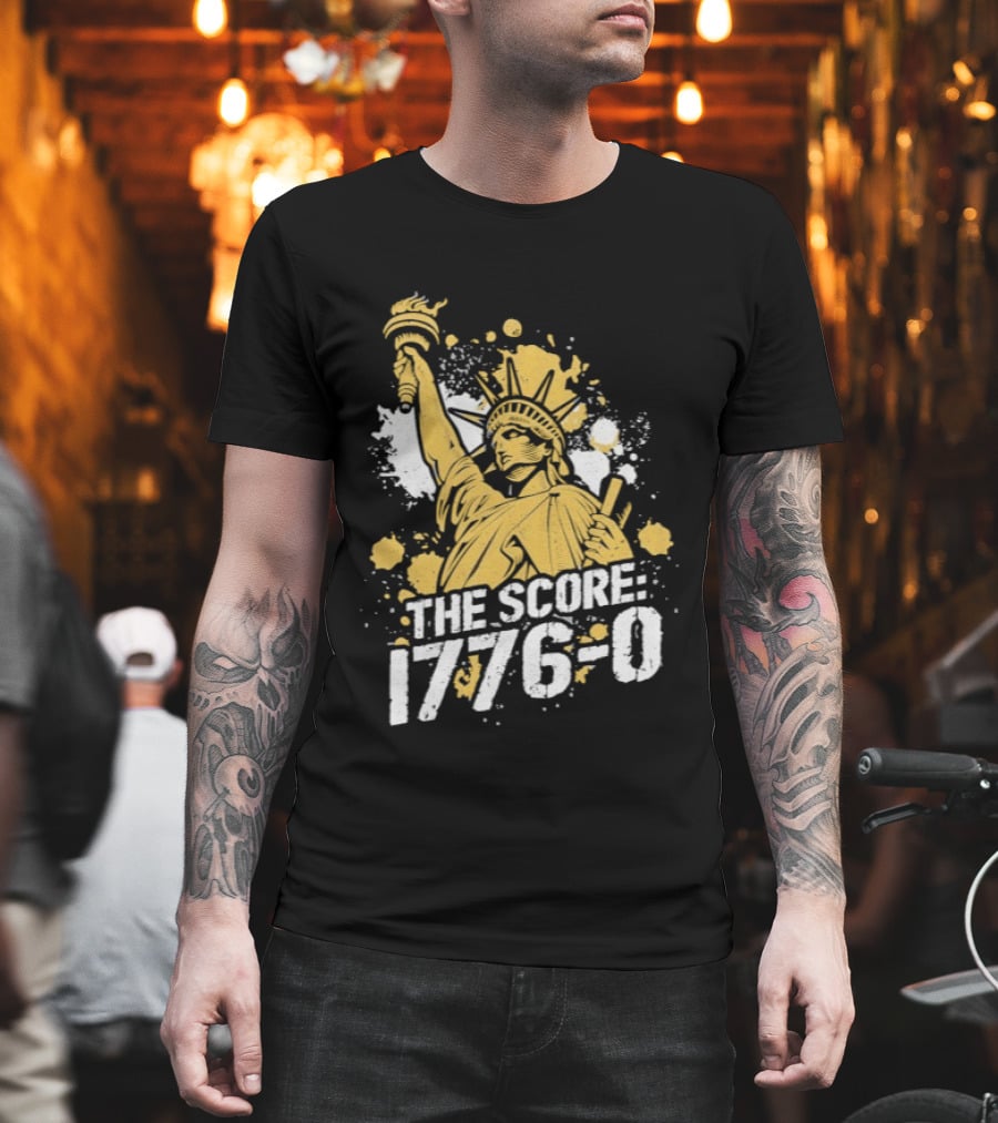 The Fat Electrician Statue Of Liberty 1776 0 Score T-Shirt
