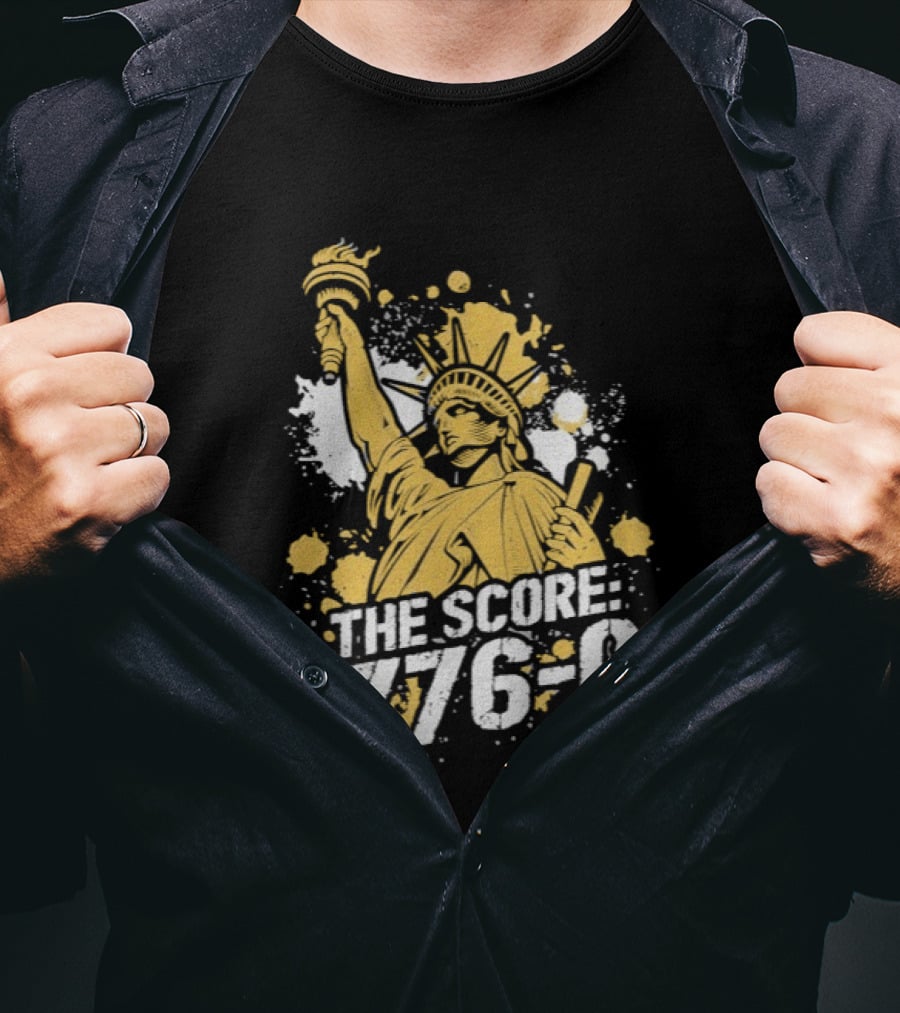 The Fat Electrician Statue Of Liberty 1776 0 Score T-Shirt