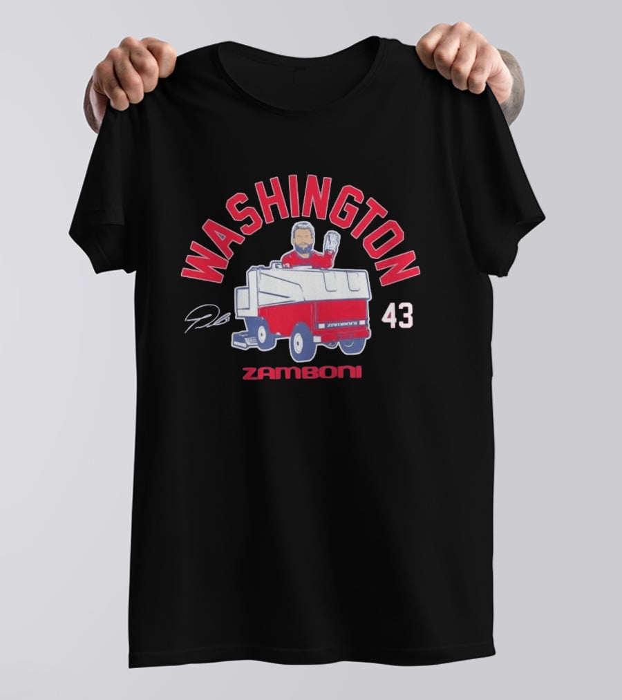Washington Capitals Tom Wilson 43 Zamboni Driver Cartoon T-Shirt