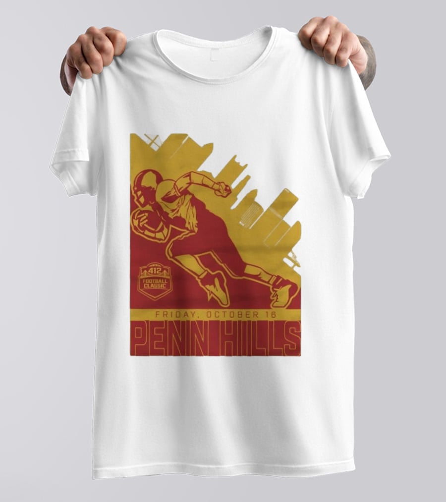 412 Football Classic Penn Hills Friday October 16 Football Player Image T-Shirt