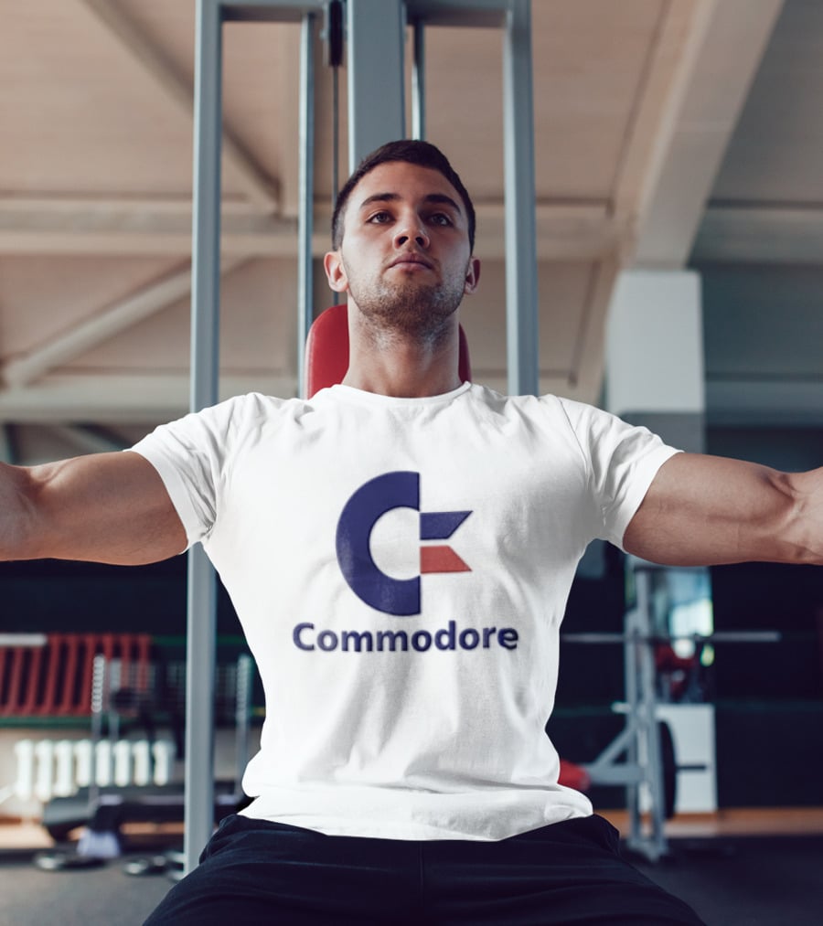 Commodore Blue Red Letter C Vintage Computer T-Shirt