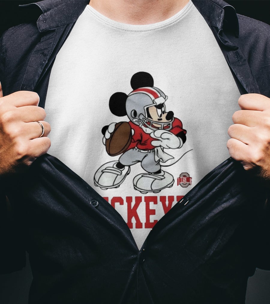 Mickey Mouse Ohio State Buckeyes Football Quarterback T-Shirt