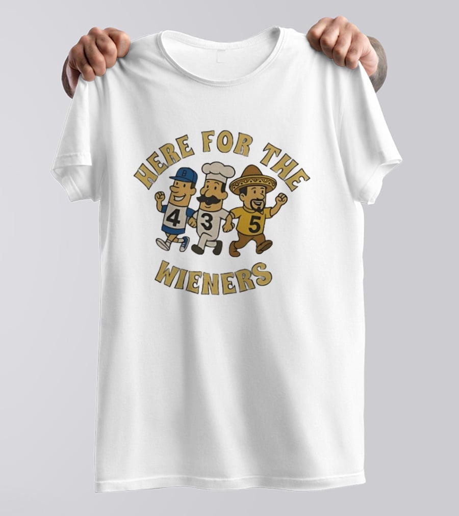 Milwaukee Brewers Here For The Wieners Racing Mascots 4 3 5 T-Shirt