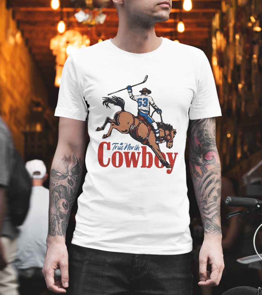 True North Cowboy Hockey Riding Bucking Bronco Number 53 T-Shirt